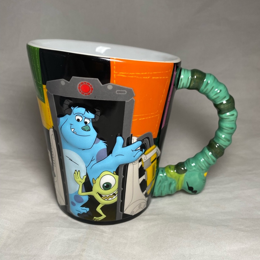 Disney Parks Monsters Inc Doors Pixar Mug Cup Mikey & Sulley 3D Rare USED